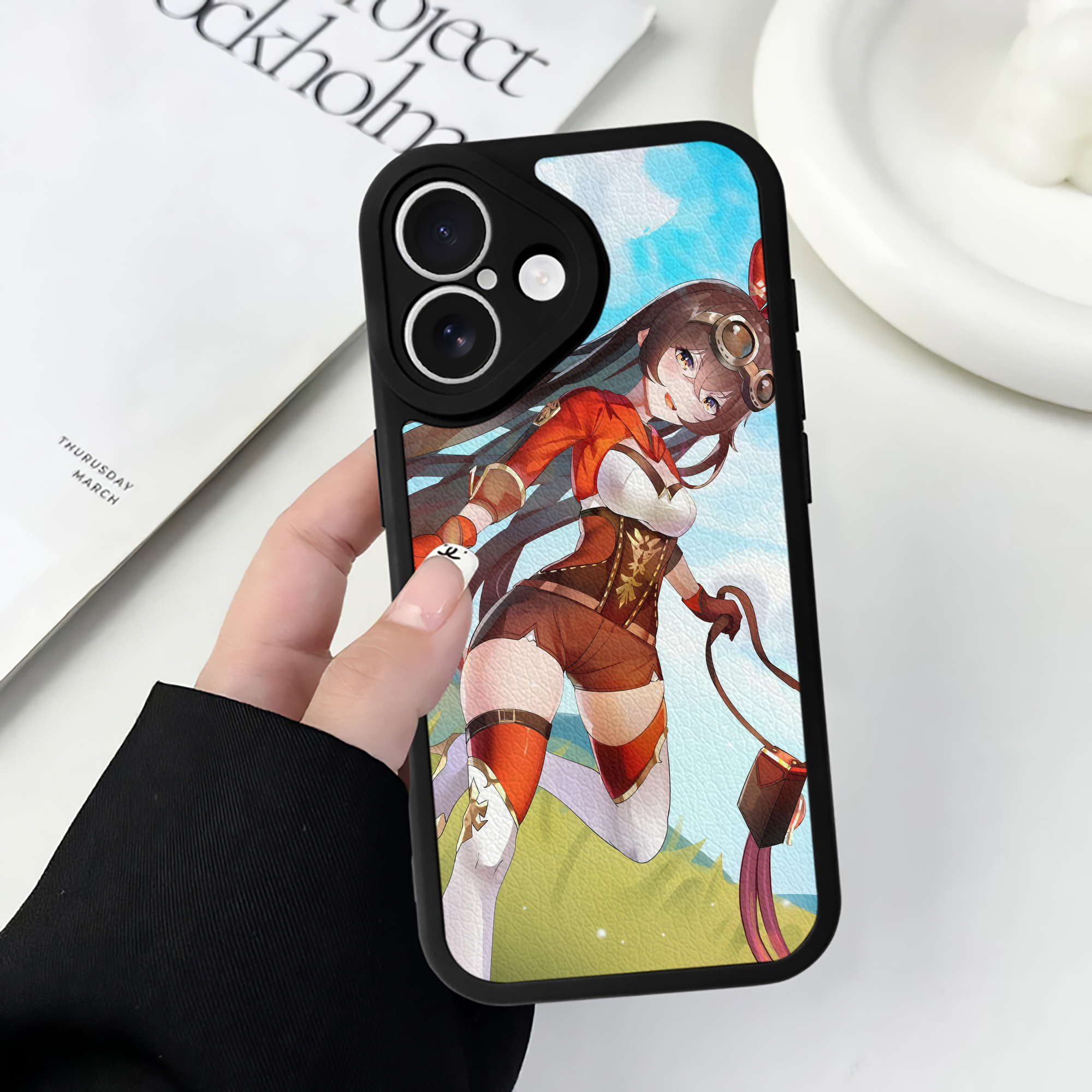 げんし神 genshin 【iPhone 16シリーズ対応】シリコンスマホケース（レザー調） 材質：シリコン